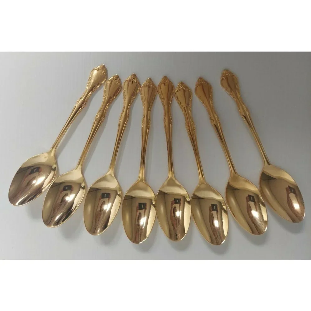 Estia Golden Cascade Plated Electroplate Korea Tablespoons Lot of‎ 8